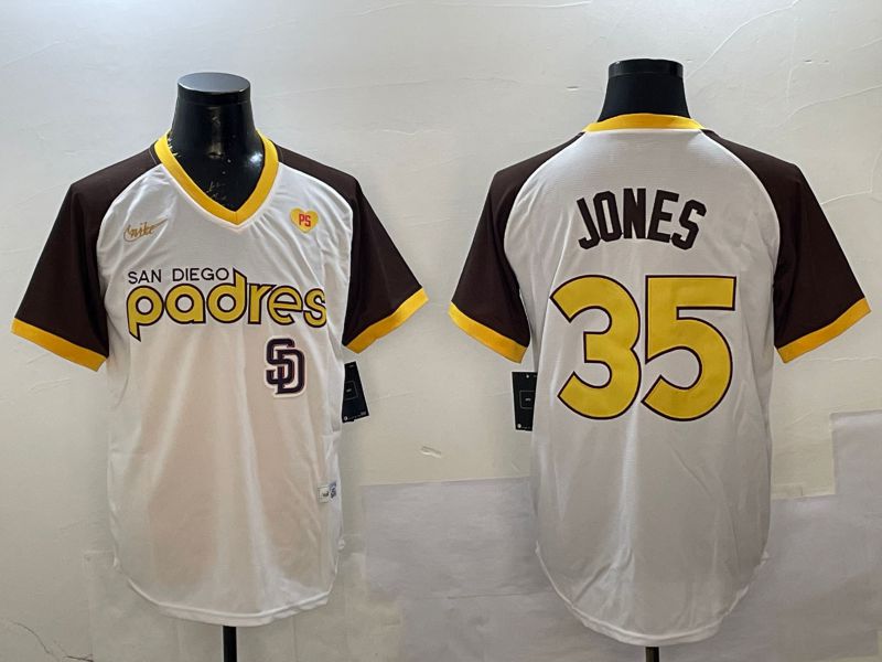 Men San Diego Padres #35 Jones White Throwback Game Nike 2025 MLB Jersey style 4->san diego padres->MLB Jersey